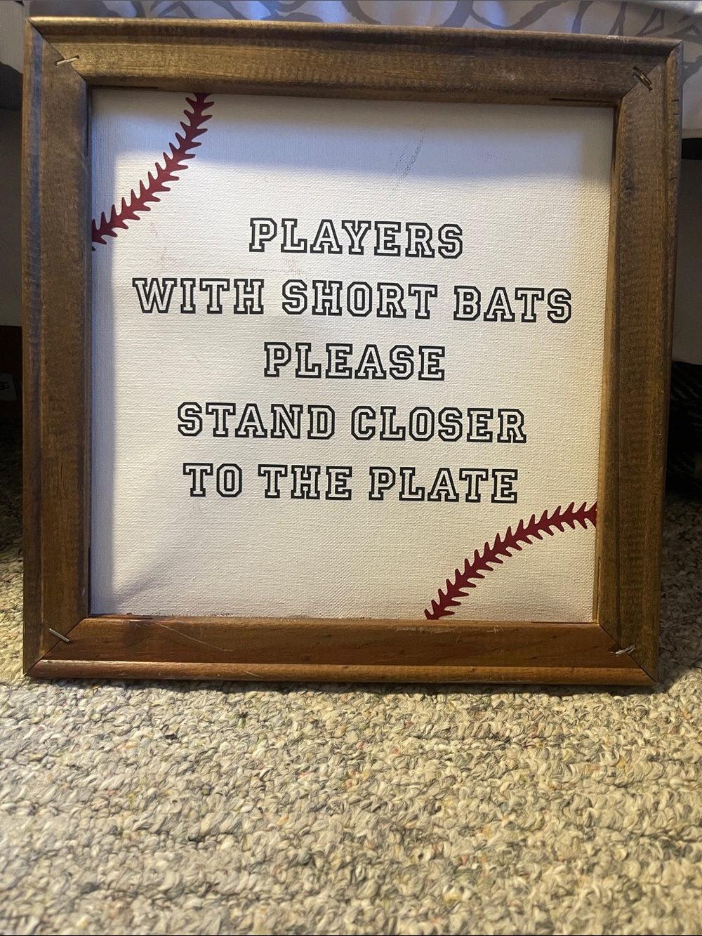 Hobby Lobby Baseball Players Sign Frame - White, Red, Brown